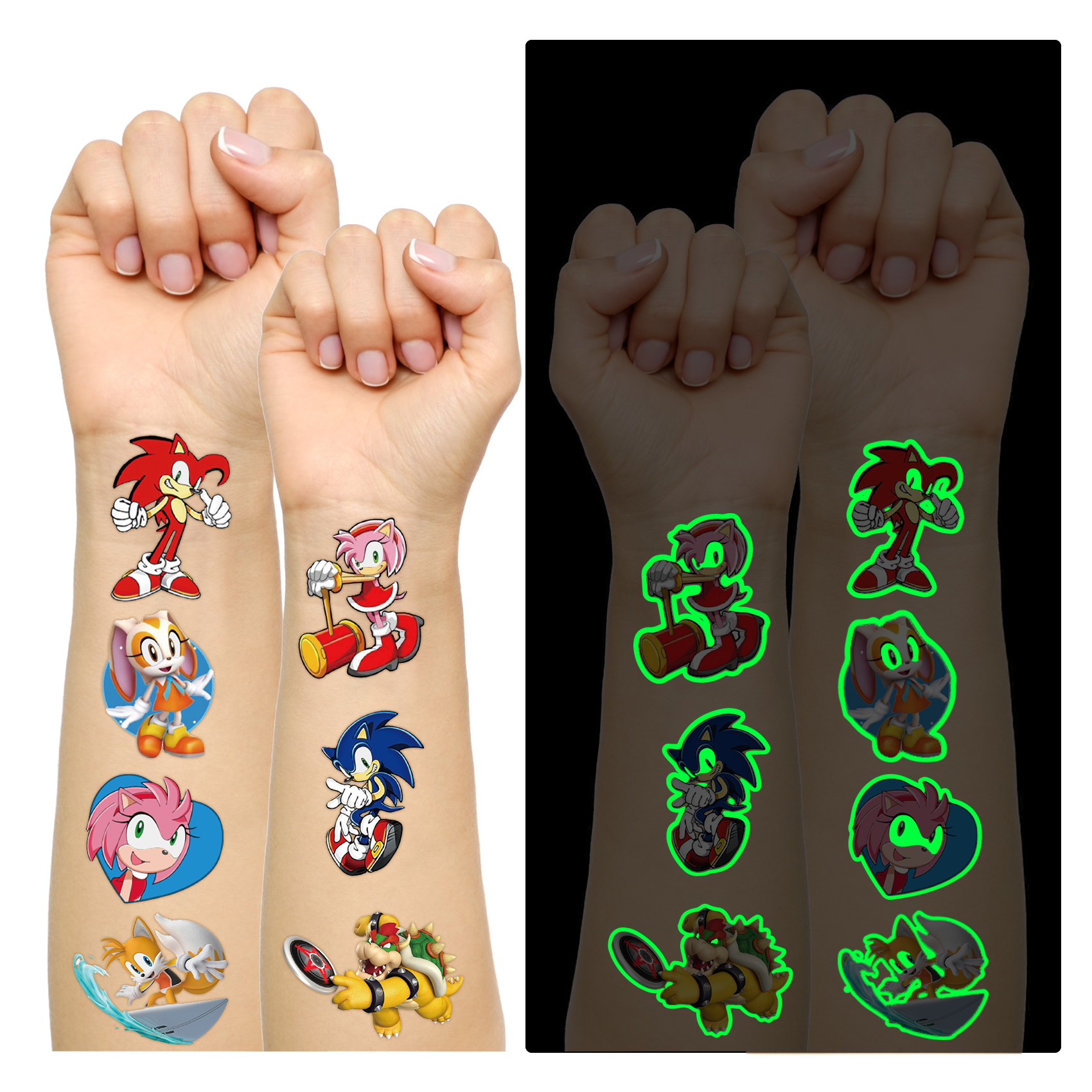 200 Pcs Temporary Tattoos for Kids Party Favors Fake Tattoos Stickers Glow Party Supplies and Decorations Boys Girls Teens Birthday Gift Water Bottle Skateboard Phone Notebook Cute Decals - Image 2