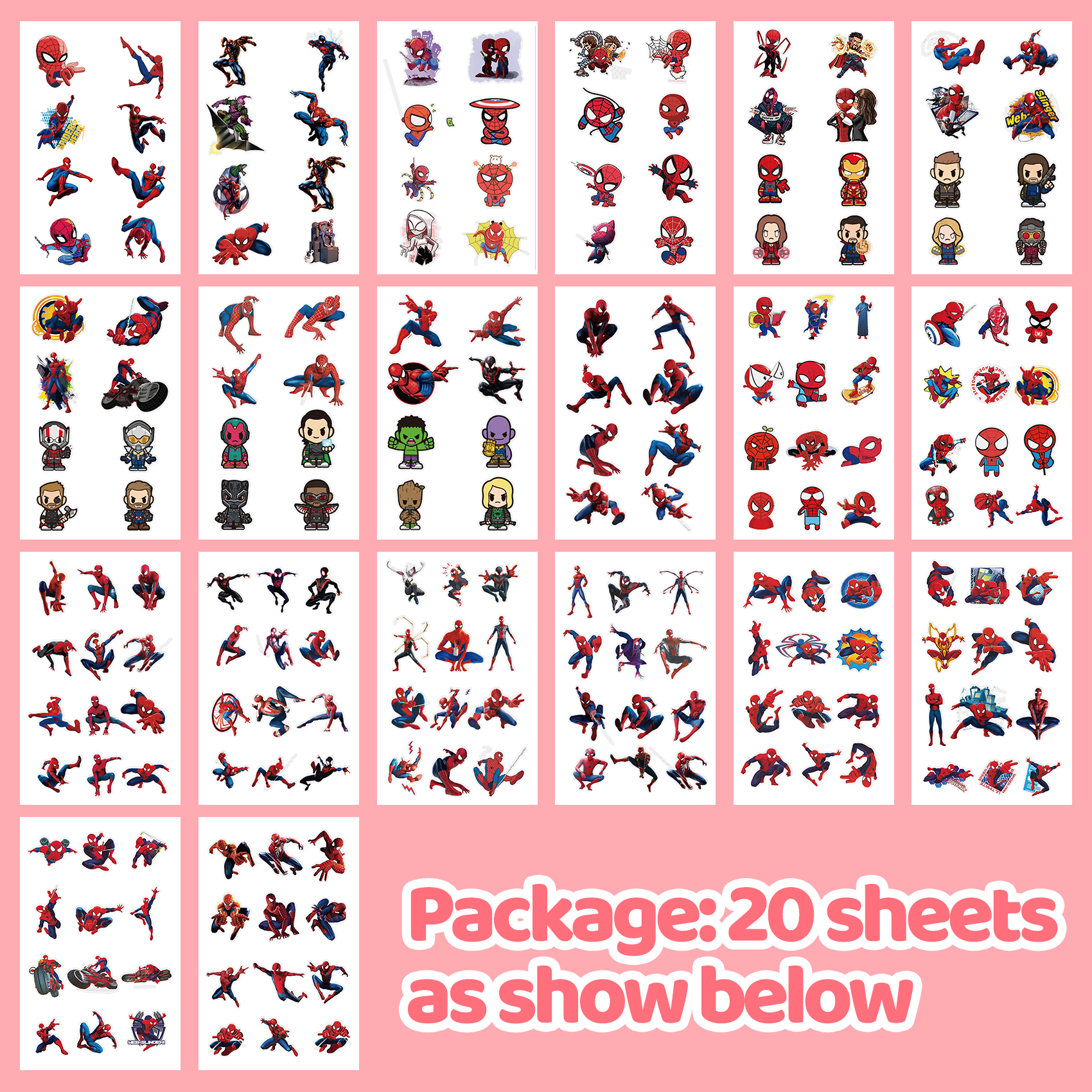 200 Pcs Teens Hero Temporary Tattoos for Kids Party Favors Fake Tattoos Stickers Glow Party Supplies and Decorations Boys Girls Teens Birthday Gift Water Bottle Skateboard Phone Notebook - Image 3