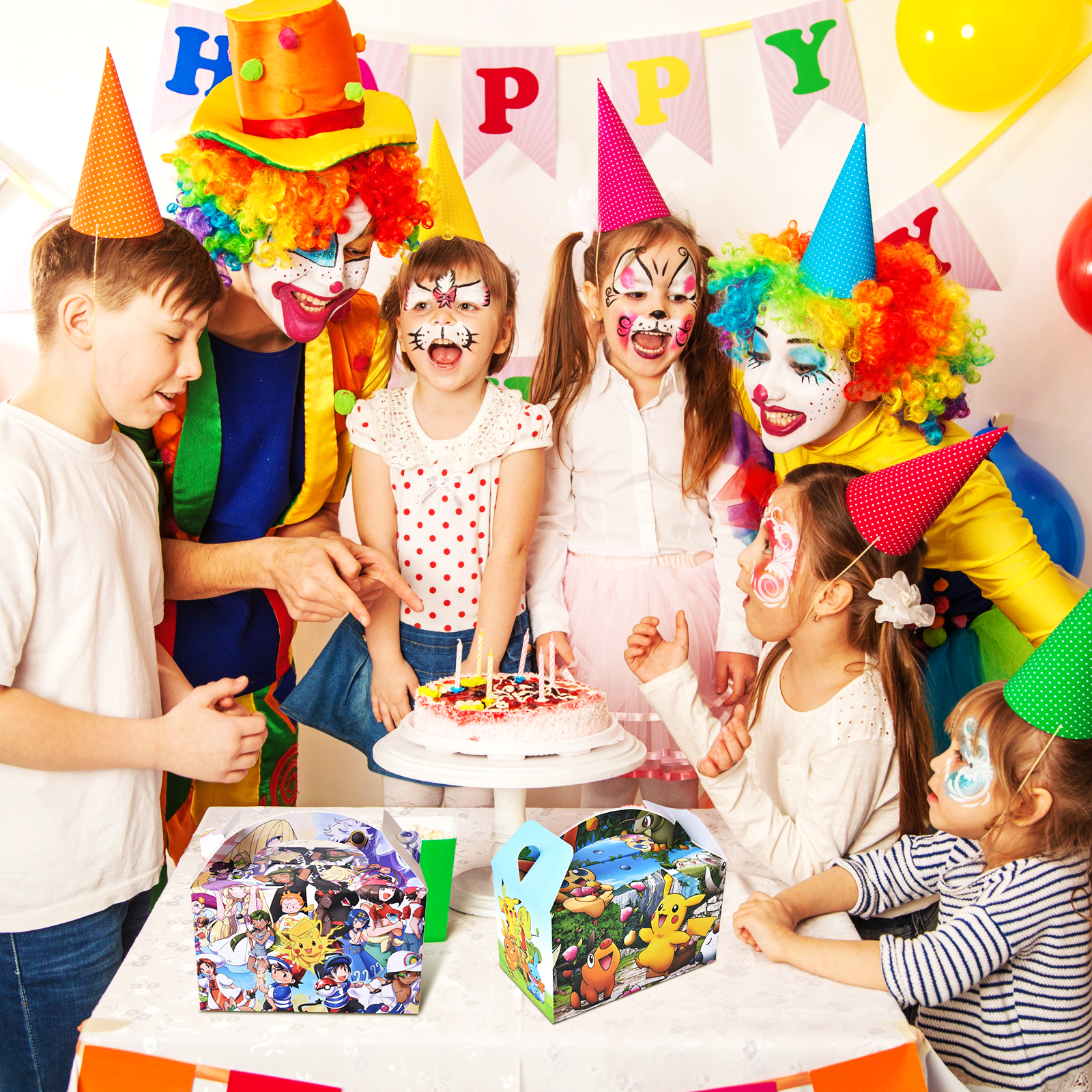 12PCS Birthday Party Supplies Favor bags-Decorations Party Favor Goody Treat Candy Boxes, in 4 Designs Paper Goodie Bags, Boys Girls Kids Birthday Party Decorations - Image 4