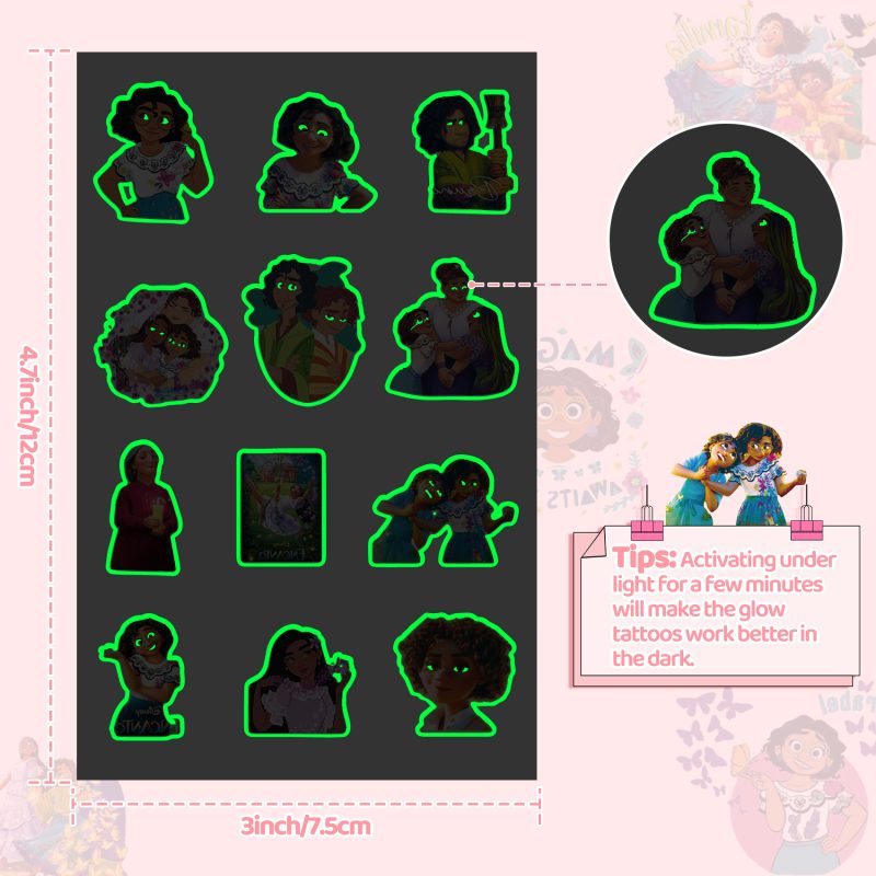 200 Pcs Temporary Tattoos for Kids Party Favors Fake Tattoos Stickers Glow Party Supplies and Decorations Boys Girls Teens Birthday Gift Water Bottle Skateboard Phone Notebook Anime Tattoos - Image 4