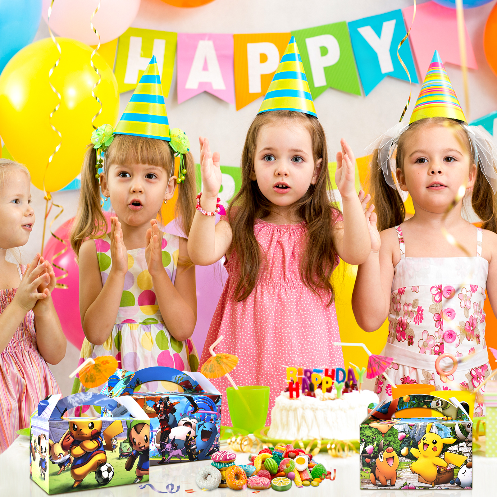 12PCS Birthday Party Supplies Favor bags-Decorations Party Favor Goody Treat Candy Boxes, in 4 Designs Paper Goodie Bags, Boys Girls Kids Birthday Party Decorations - Image 5