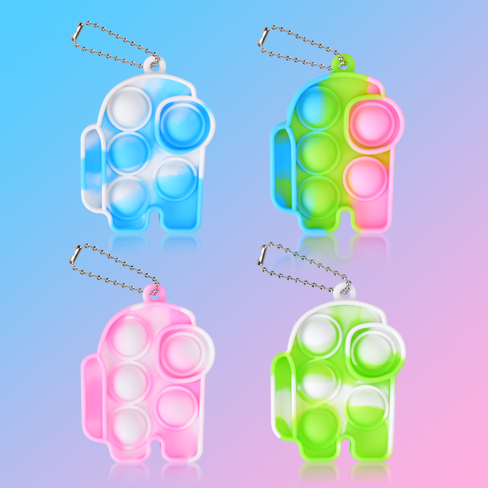 16 Pack Mini Keychain Fidget Toy Mini Stress Relief Hand Toys, Mini Push Pop Bubble Fidget Sensory Bulk Toy, Wrap Pop Stress Reliever Anti-Anxiety, Office Desk Toy for Kids Adults - Image 6