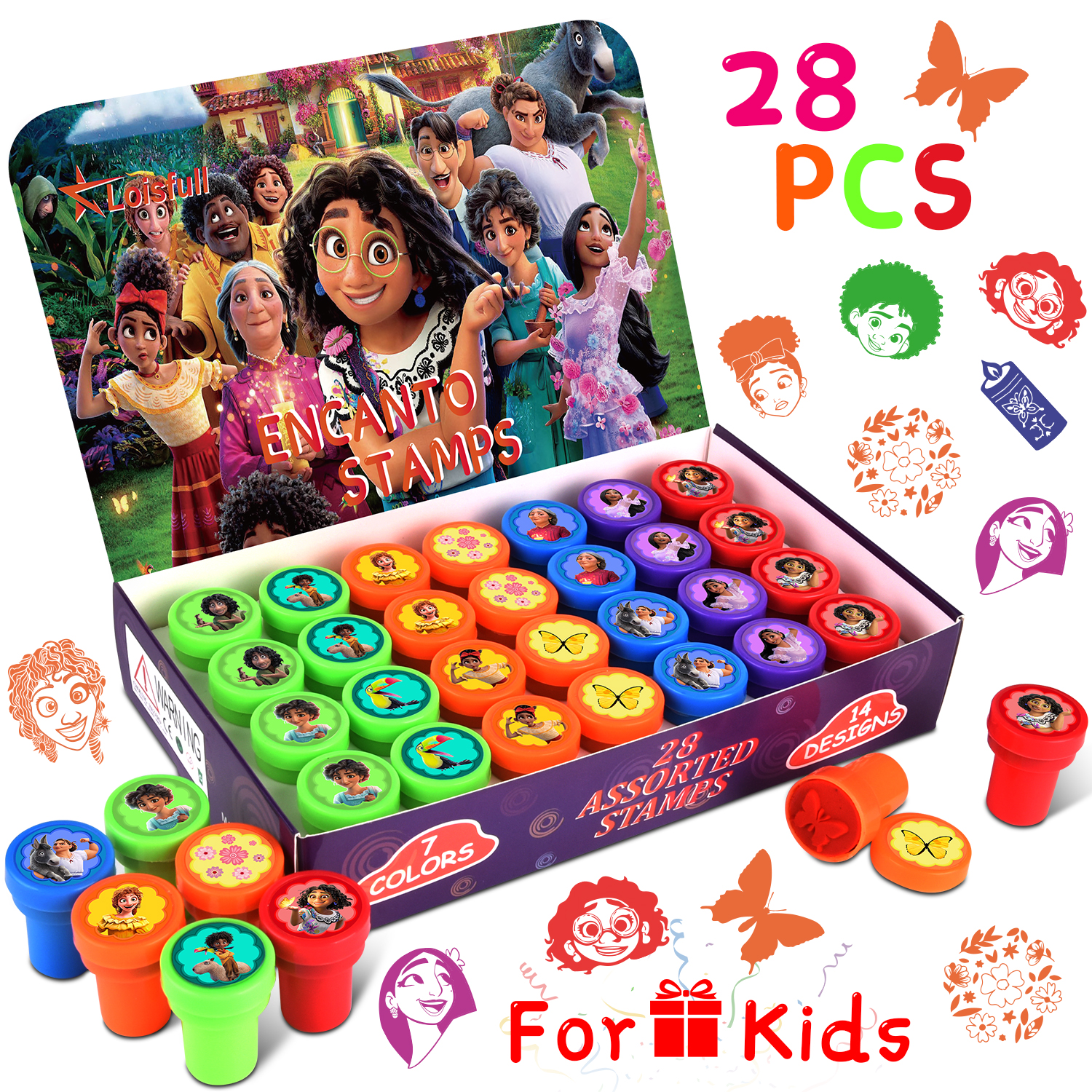 28 Pcs Encanto Themed Stampers for Kids, Encanto Birthday Party Supplies Favors, Classroom Rewards Prizes, Goody Bag Treat Bag Stuff for Encanto Birthday Party Gifts - Image 2