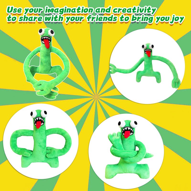 Rainbow Friends Plush Toys,11.8" Rainbow Friends Night Stuffed Animal Plush Doll,Rainbow Friends Plushies Toys for Fans Kids Birthday Thanksgiving Christmas-Green - Image 3