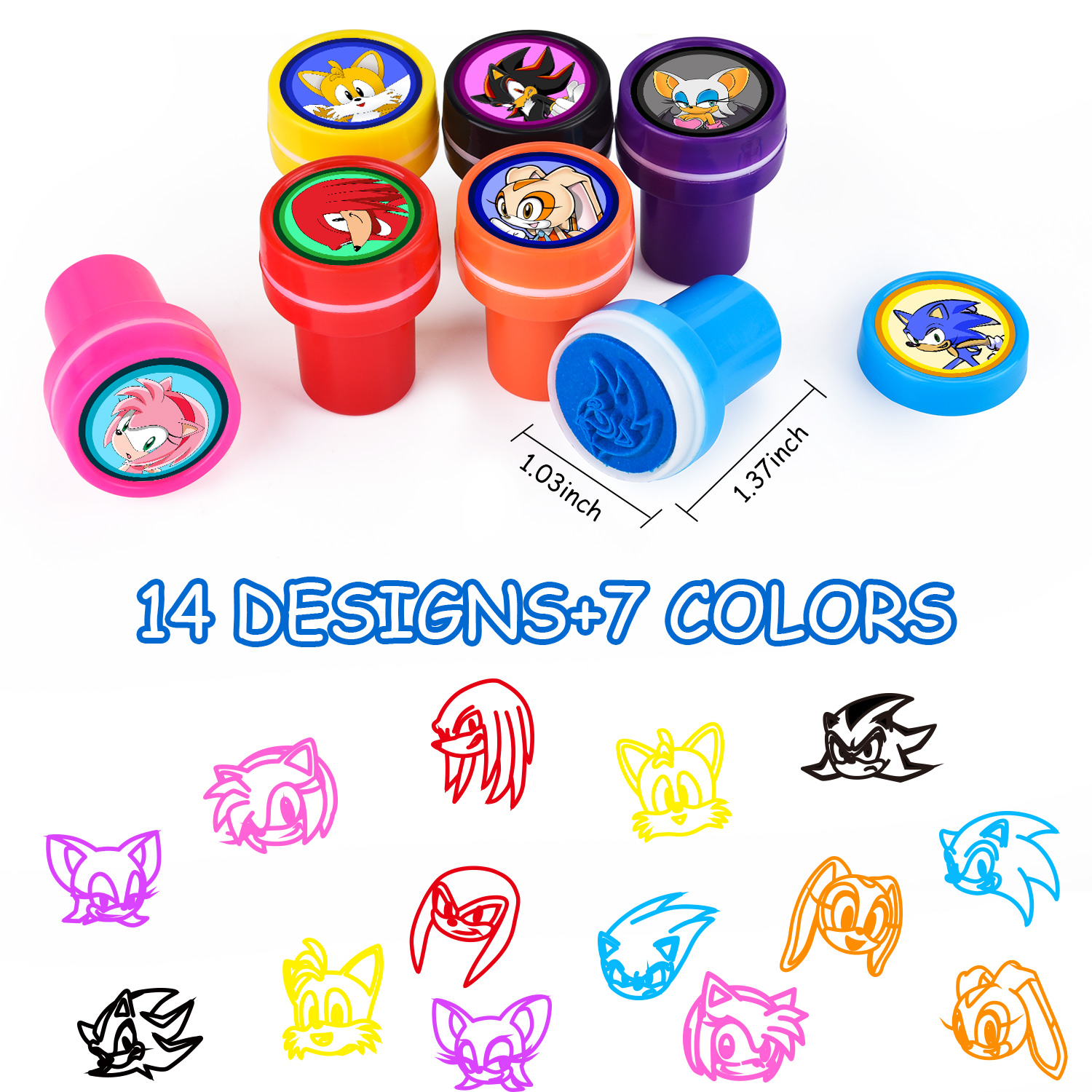 28 Pcs Sonic Themed Stampers for Kids,Sonic Party Favors,Sonic Birthday Party Supplies,Classroom Rewards School Carnival Prizes Goody Bag Treat Bag for Sonic Hedgehog Birthday Party Supplies Gifts - Image 5