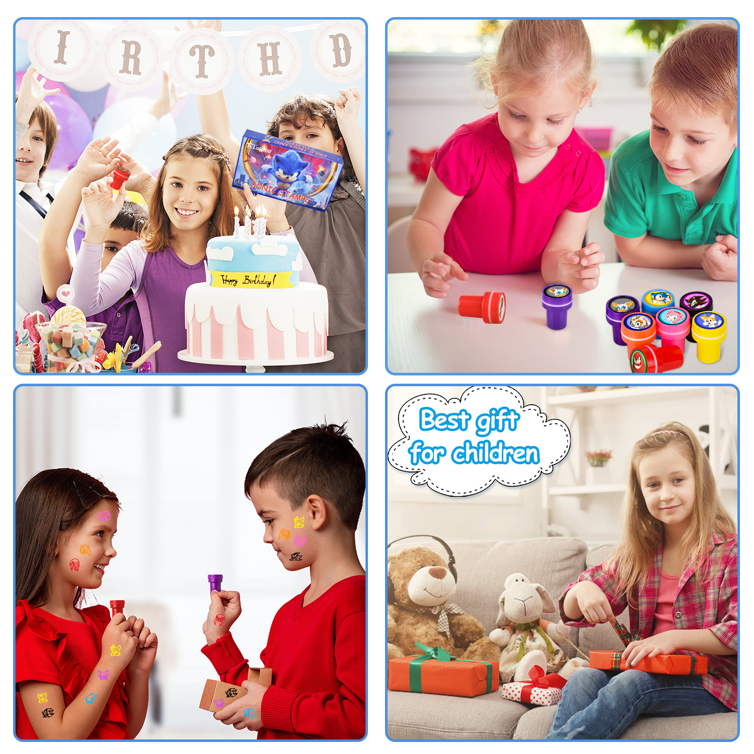 28 Pcs Sonic Themed Stampers for Kids,Sonic Party Favors,Sonic Birthday Party Supplies,Classroom Rewards School Carnival Prizes Goody Bag Treat Bag for Sonic Hedgehog Birthday Party Supplies Gifts - Image 6