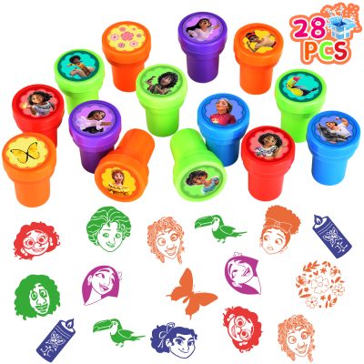 28 Pcs Encanto Themed Stampers for Kids, Encanto Birthday Party Supplies Favors, Classroom Rewards Prizes, Goody Bag Treat Bag Stuff for Encanto Birthday Party Gifts
