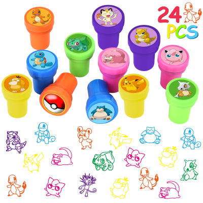 24 Pcs Cartoon Themed Stampers for Kids, Cartoon Birthday Party Supplies Party Favor, Classroom Rewards Prizes Goody Bag Treat Bag Stuff Birthday Party Gifts for Boys Girls