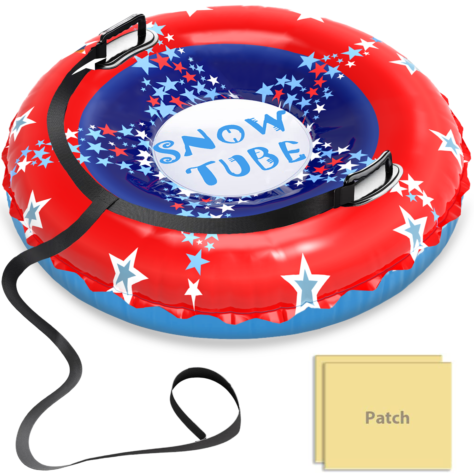 Snow Tube, 47 Inch Large Inflatable Snow Sled with Handles, Double-Layer Thickened Heavy Duty Snow Sledding Tube for Kids Adults Winter Outdoor Snow Activity Skiing Sledding - Image 9