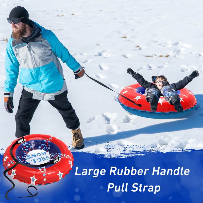 Snow Tube, 47 Inch Large Inflatable Snow Sled with Handles, Double-Layer Thickened Heavy Duty Snow Sledding Tube for Kids Adults Winter Outdoor Snow Activity Skiing Sledding - Image 10