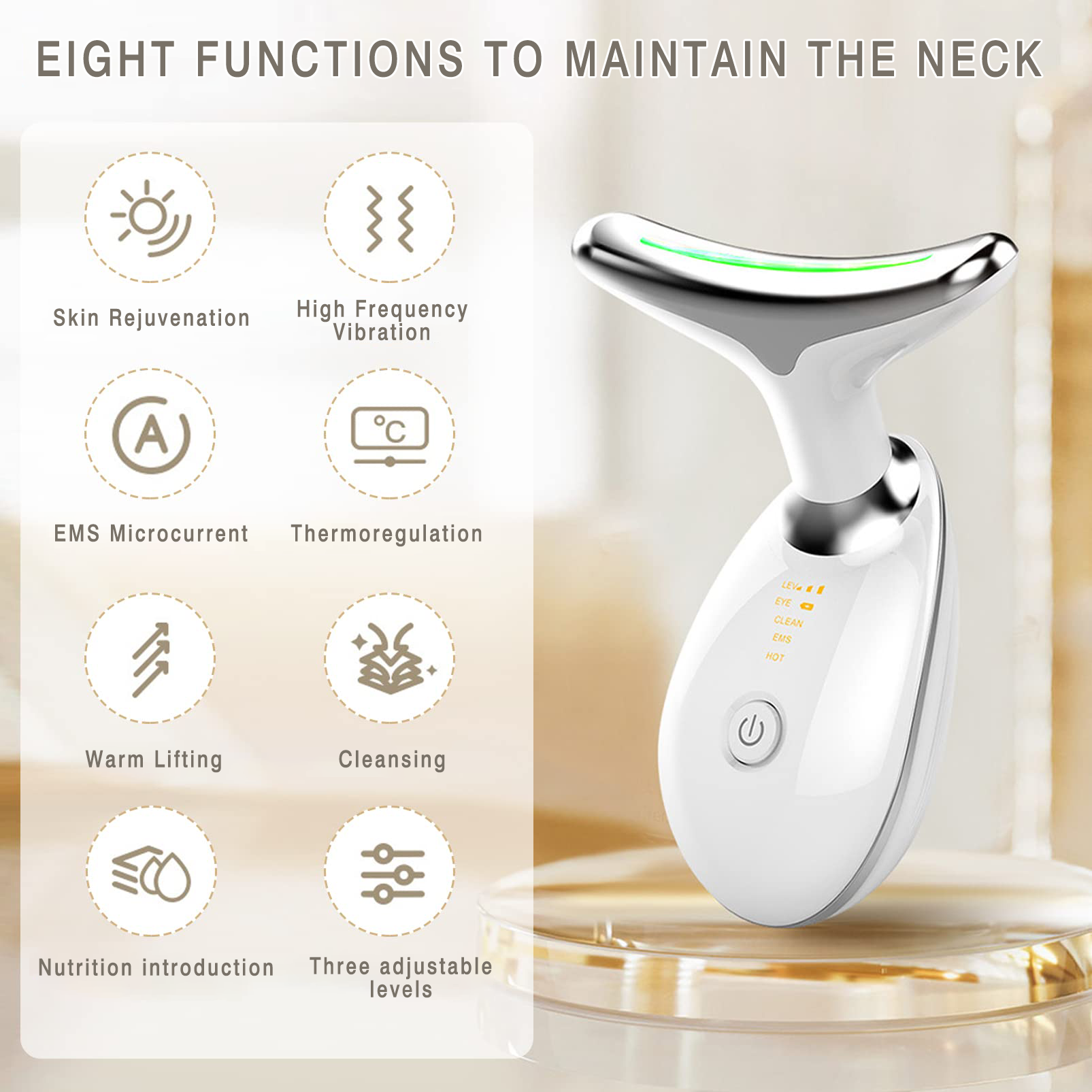 Loeland Firming Wrinkle Removal Device for Neck Face, Double Chin Reducer Vibration Massager, 3 in 1 Portable Face Massager for Skin Care,Improve,Firm,Tightening and Smooth - Image 2
