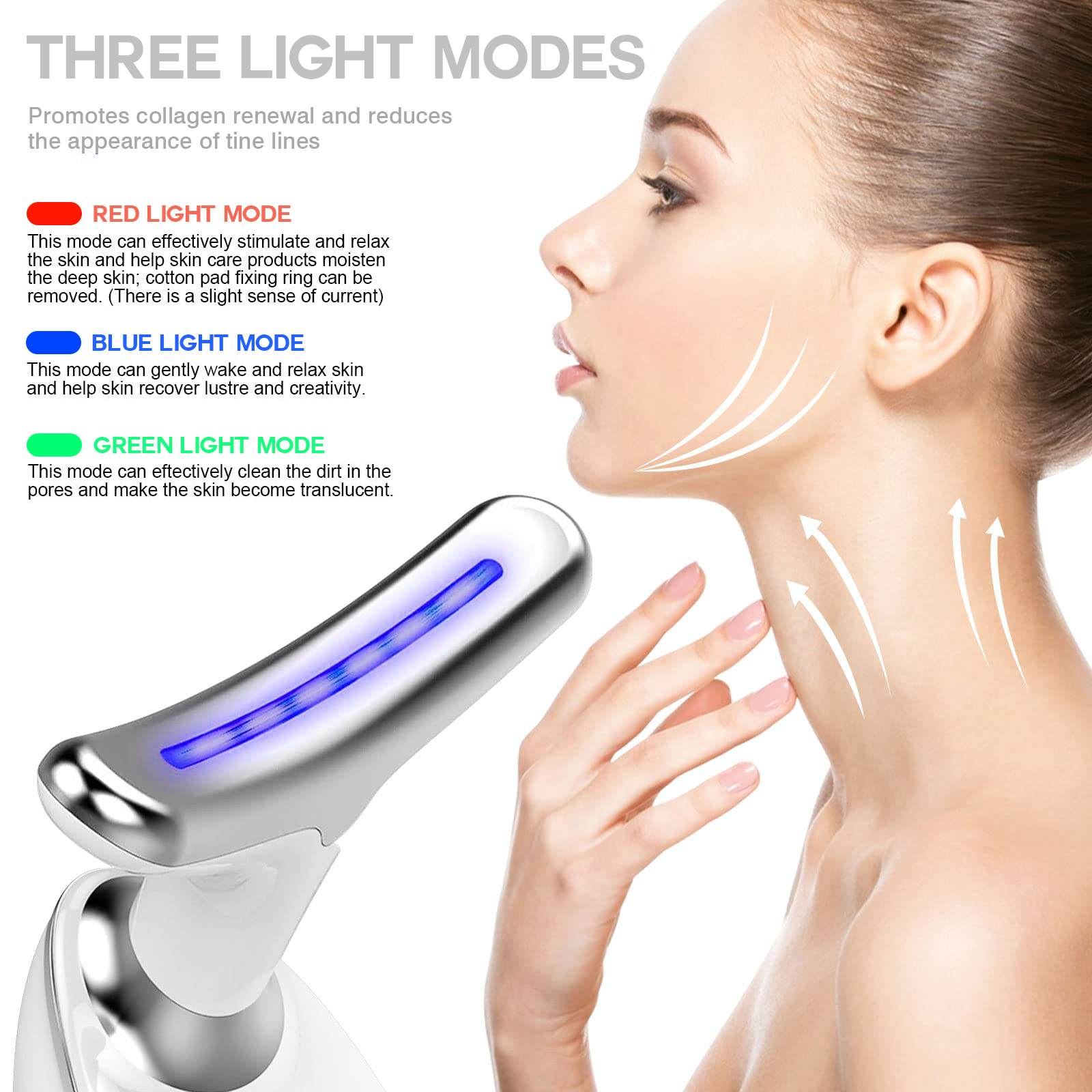 Loeland Firming Wrinkle Removal Device for Neck Face, Double Chin Reducer Vibration Massager, 3 in 1 Portable Face Massager for Skin Care,Improve,Firm,Tightening and Smooth - Image 3