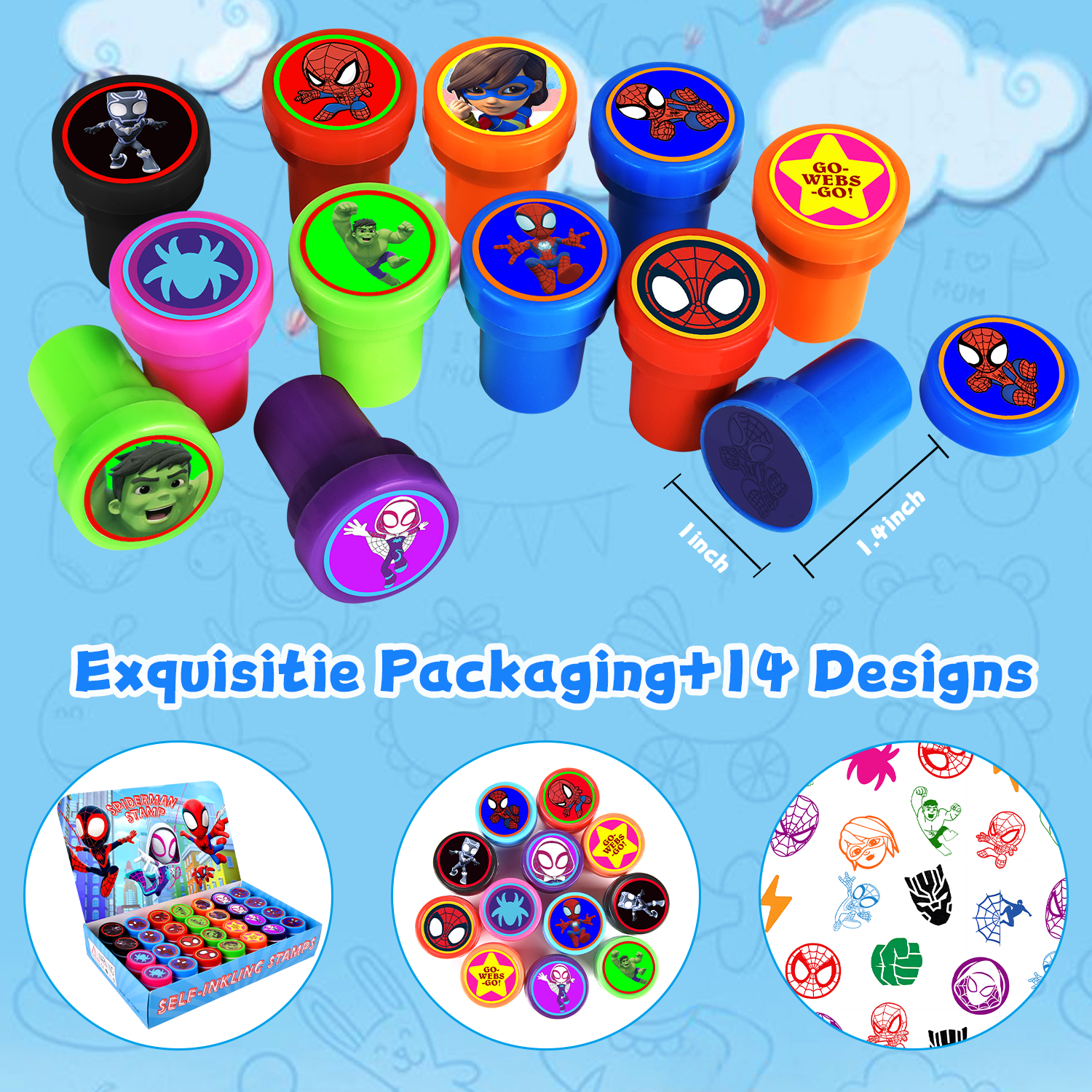 Loisfull 28 Pcs Spidey and His Amazing Friends Themed Stampers for Kids, Spidey Birthday Party Supplies Favors, Classroom Rewards Prizes, Goody Bag Treat Bag Stuff for Spidey Birthday Party Gifts - Image 4