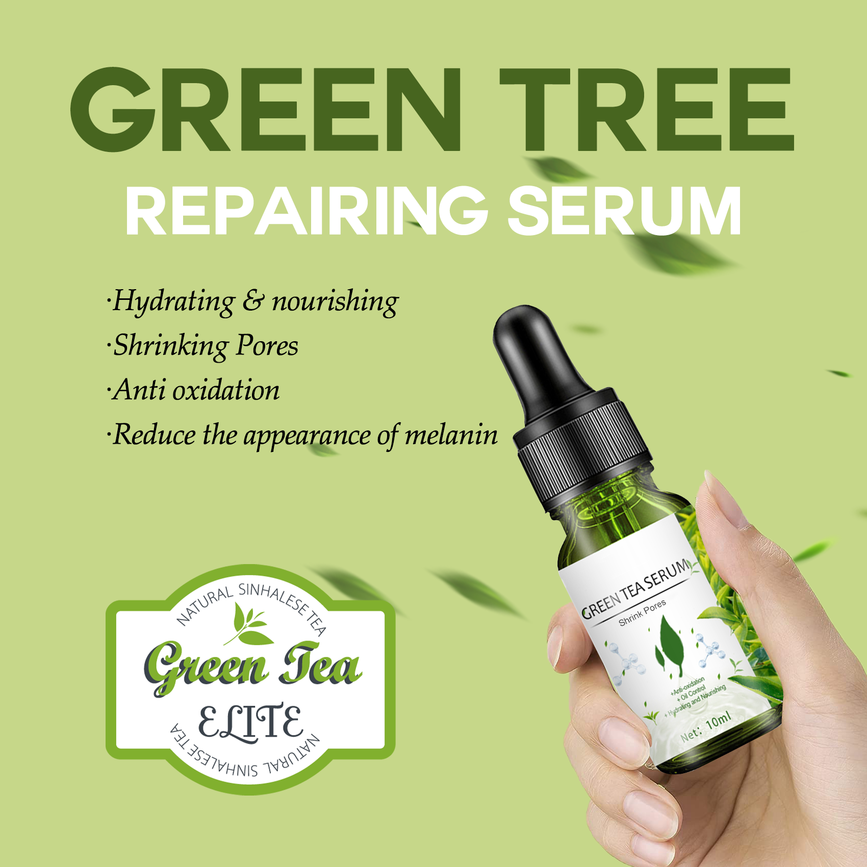 2PC Green Tea Mask Stick Blackhead Remover for Face, 5 in 1 Poreless Deep Cleanser Green Tea Mask for Pore Strips,Purifying Face Mask, Included1 serum & 10 blackhead sticker & 4 Extracter Tool, Suitable for Men and Women - Image 4